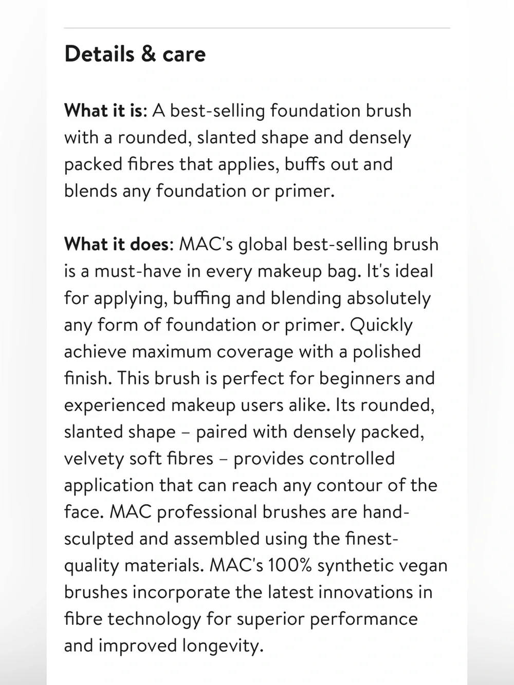 MAC 170 Rounded Slant Brush Foundation or Primer Black & Silver